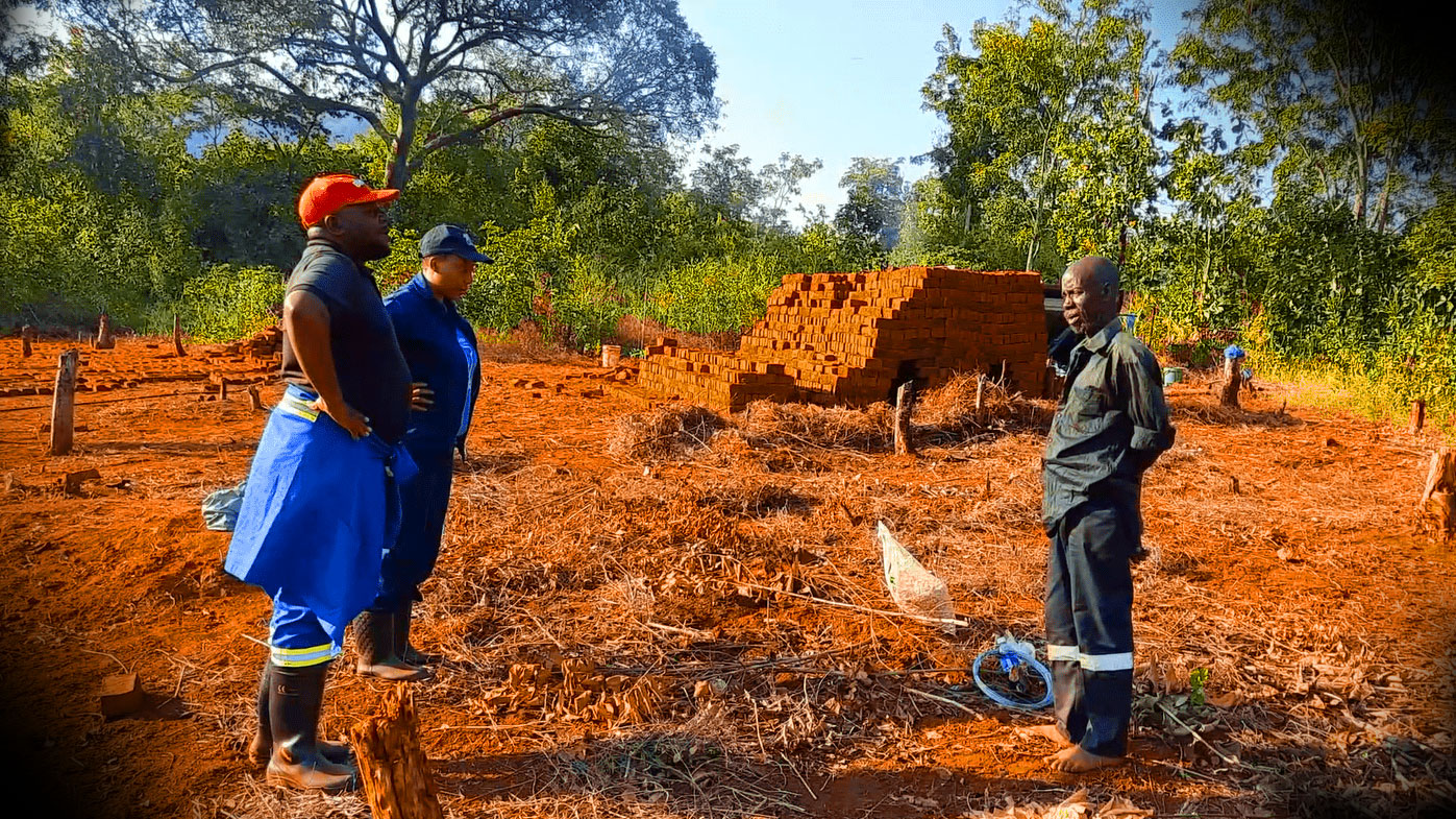 Making farm bricks in rural Zimbabwe