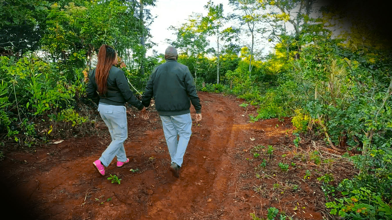 Village life, Aurther and Rumbie walking